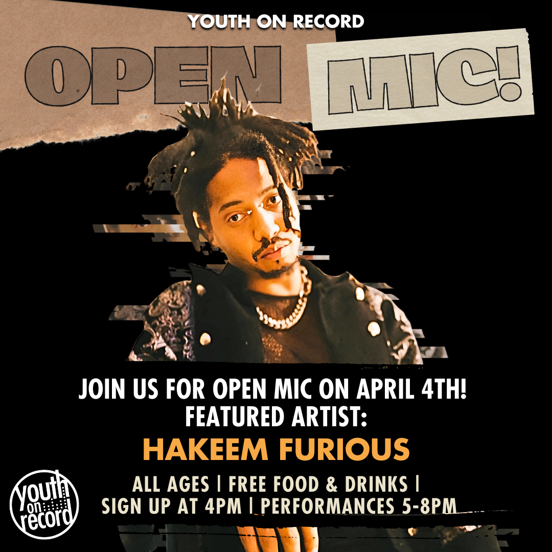 A poster with an image of Hakeem Furious and information about the event