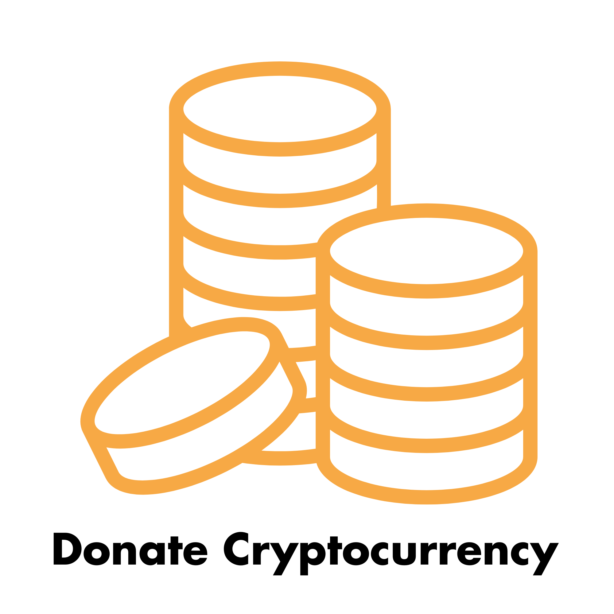 A stack of coins. Donate Cryptocurrency.