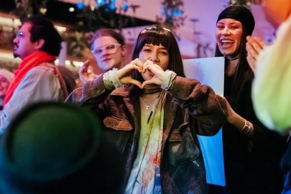 Clara at fellowship showcase