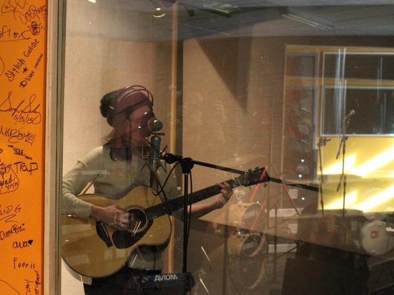 Suzanne in vocal booth